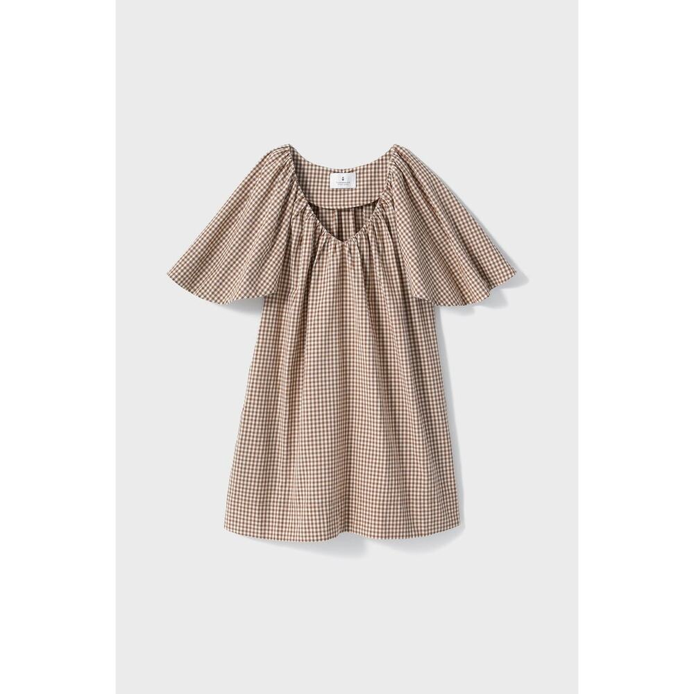 TUCKERNUCK X STUDIO MCGEE Mocha Cotton Gingham Finn Dress Size XXXL NWT - Picture 9 of 9
